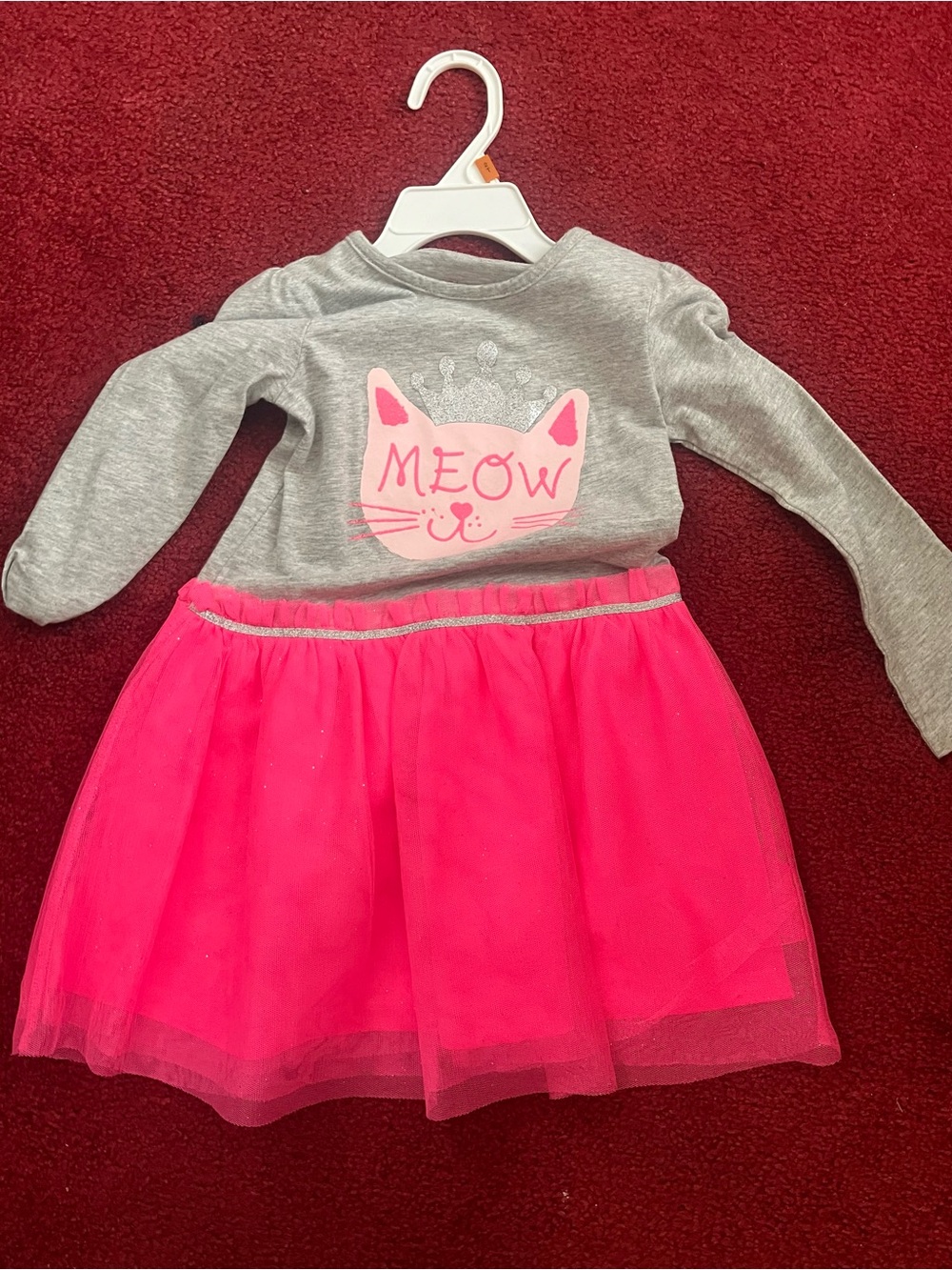 1989 Place Kids Gray Shirt with Pink Logo